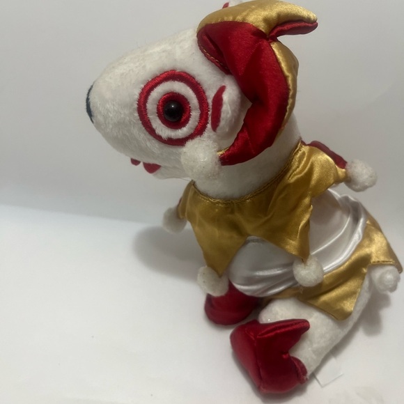Target Mascot BULLSEYE the DOG Plush Toy in Red & Gold Jester Outfit Colorful - Picture 1 of 6